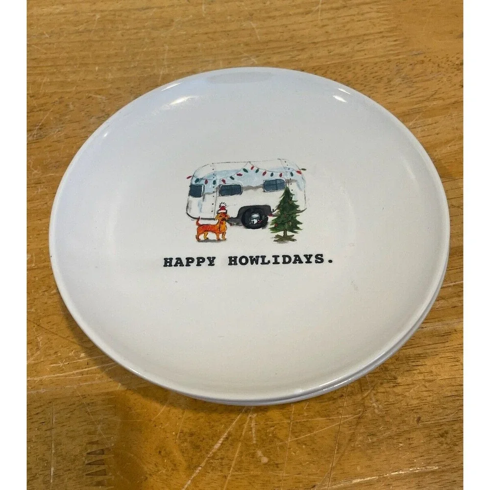 (3) Rae Dunn Magenta Christmas Happy Howlidays Dog Trailer 6